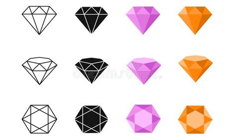 Vector Diamond Colorful Icons Stock Vector - Illustration of blank, graphic: 182564012