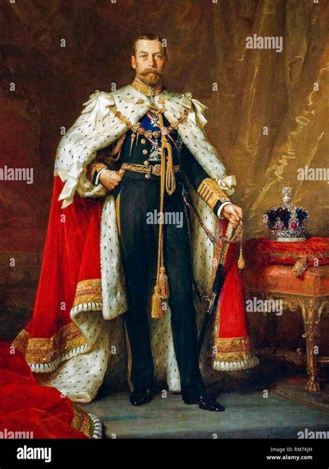 King George V Of The United Kingdom In Coronation Robes Portrait By