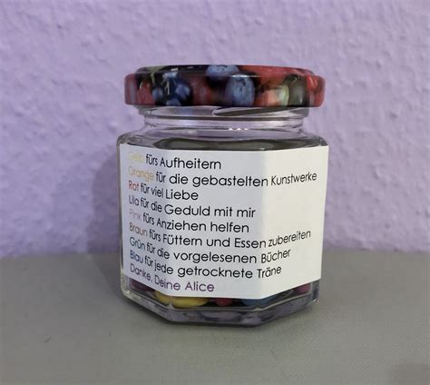 Abschiedsgeschenk F R Kita Betreuerinnen Ein Einmachglas Gef Llt Mit