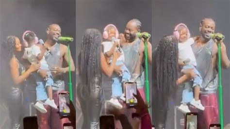 Watch The Beautiful Moment Simi Surprised Husband Adekunle Gold On Stage With His Daughter