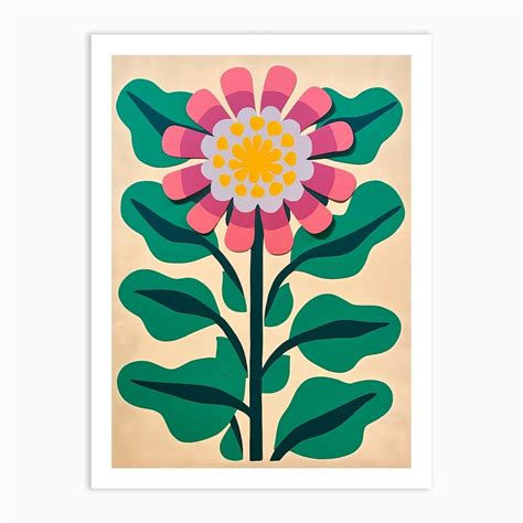 Cut Out Style Flower Art Everlasting Flower 3 Art Print by Botanic ...