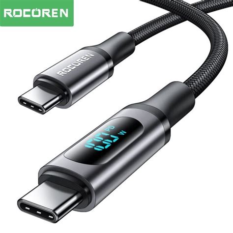 Rocoren Pd W Led Display Usb Type C Cable A Quick Charge Fast