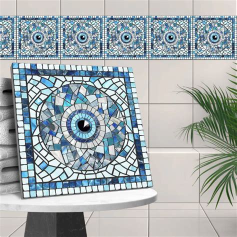 Evil Eye Amulet Mosaic Art Ceramic Tile Zazzle