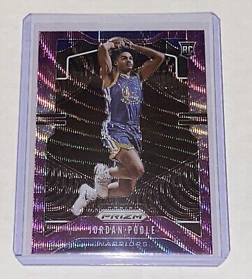 2019 20 Prizm Jordan Poole Purple Wave Prizm Rookie RC 272 Warriors