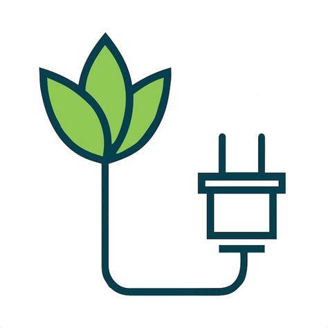 Icono De Logotipo De Planta De Electricidad Verde Renovable De Energía