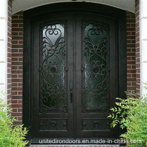 Eyebrow Top Wrought Iron Double Entry Door China Wrought Iron Entry Door And Wrought Iron