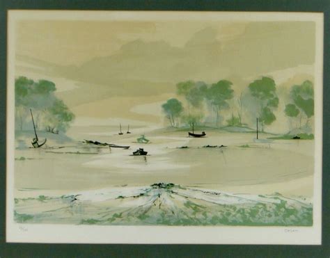 Claude Casati Colour Print Estuary Scene Signed In Pencil No 64