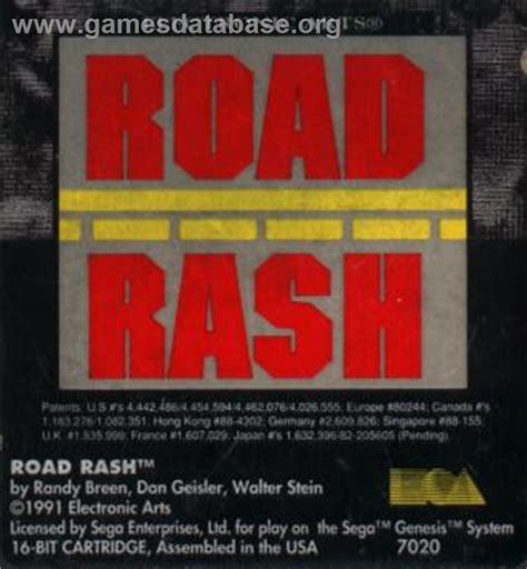 Road Rash Sega Nomad Artwork Cartridge