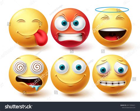 Emoji Face Vector Set Emojis Emoticon Stock Vector Royalty Free