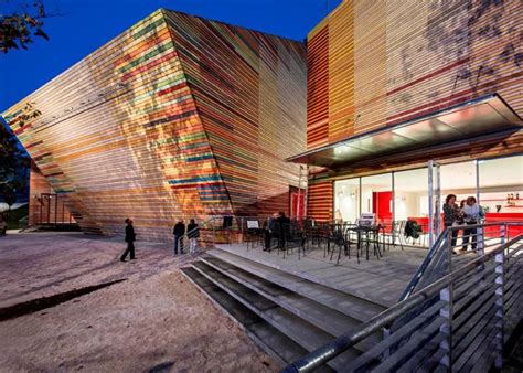 Recycled Timber Palings Battens Coloured Auditorium Aquila By