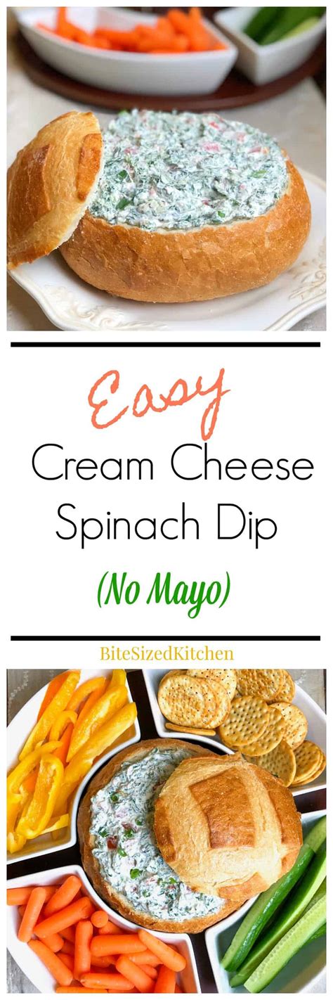 Easy Cold Spinach Dip With Cream Cheese — Bite Sized Kitchen