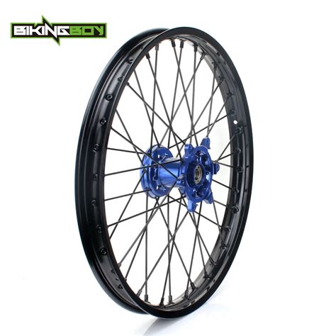 BIKINGBOY 21 X 1 6 MX Front Wheel Black Rim Blue Hub 36 Spokes For