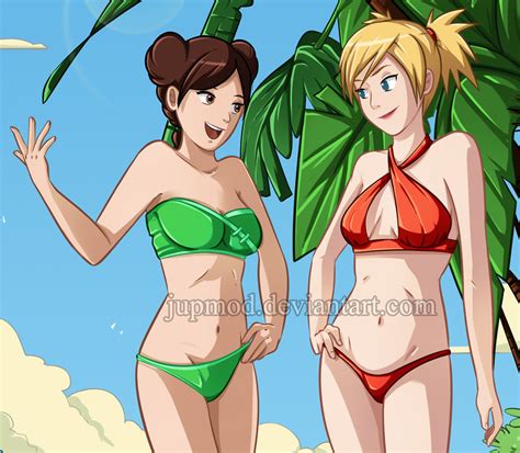 Tenten And Temari Tropical Beach Chat Closup By Jupmod On Deviantart