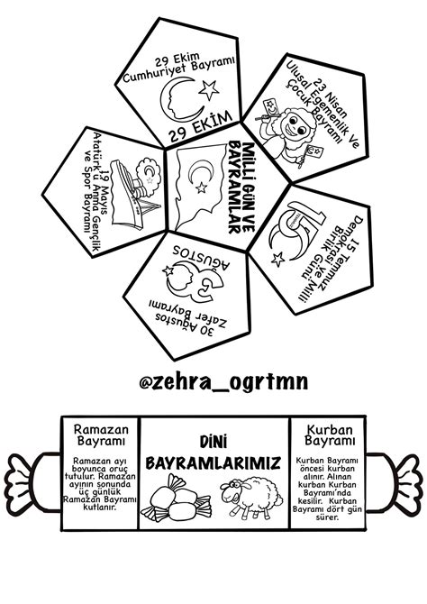 Milli Ve Dini Bayramlar Etkinli I Hayat Bilgisi S N F Kartvizit Ablonu