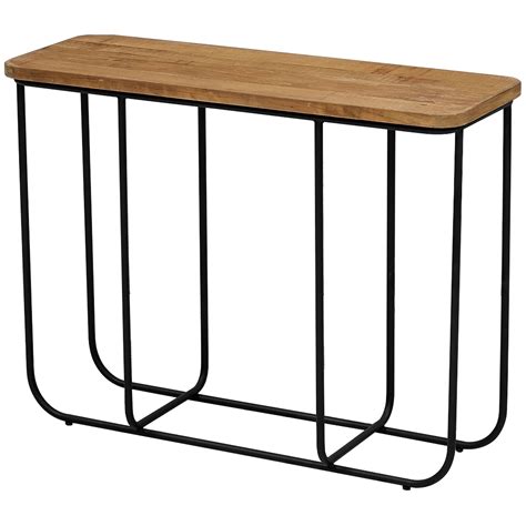 Консоль с деревянной столешницей Lyon Wood Metal Console по цене 106 ...
