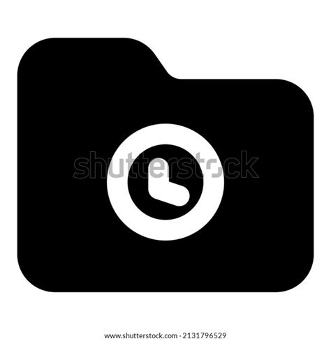 History Folder Icon Black Color Stock Vector Royalty Free 2131796529