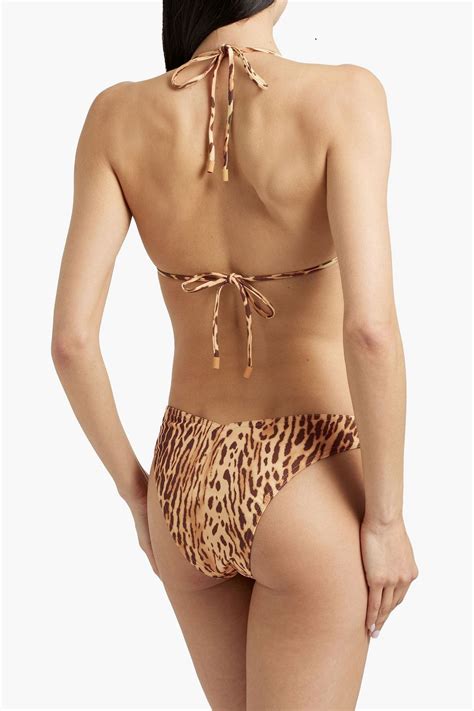 Zimmermann Sculpt Mini Leopard Print Triangle Bikini Top Sale Up To