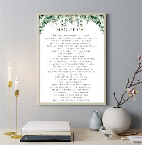 Magnificat Prayer Printable, Magnificat Wall Art, Canticle of Mary Print, Blessed Virgin Marys ...