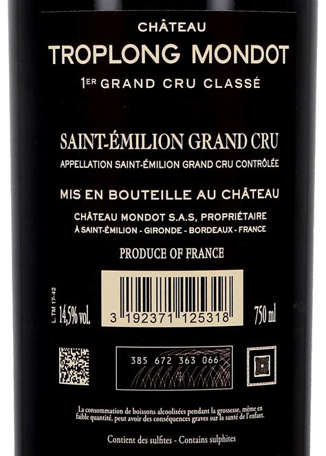 Chateau Troplong Mondot 75cl 2017 St Emilion 1er Grand Cru Classe Nevejan