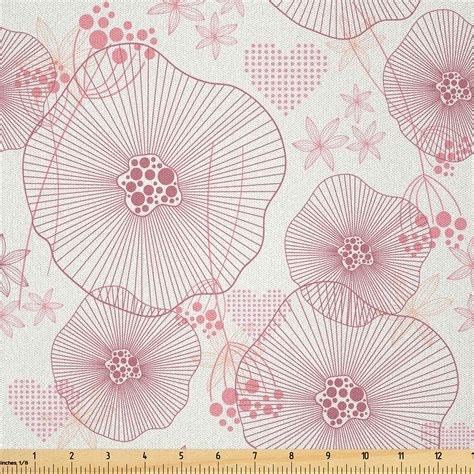 Ambesonne Floral Fabric By The Yard Microfiber Blooms Of A Romantic