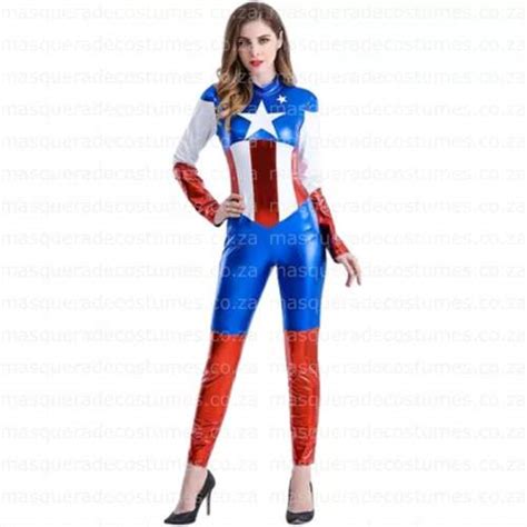 Adult Captain America Woman Inspired Costume Masquerade Costume Hire