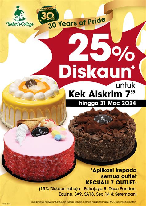 25 Diskaun Kek Aiskrim Baker S Cottage