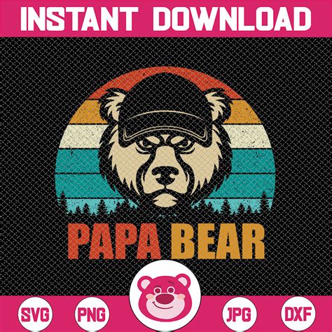 Retro Papa Bear Png, Papa Bear Png, Bear Png, Father's Day P - Inspire ...