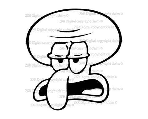 Squidward Face Svg Squidward Squidward Outline Squidward Silhouette Sponge Bob Svg