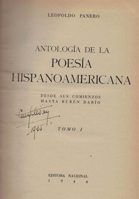 ANTOLOGÍA DE LA POESÍA HISPANOAMERICANA II Vols by Panero Leopoldo