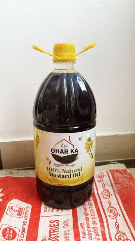 Ghar Ka Liquid Natural 5Ltr Mustard Oil For Cooking Certification