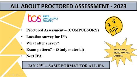 TCS Proctored Assessment IPA 2023 Next IPA Study Material All