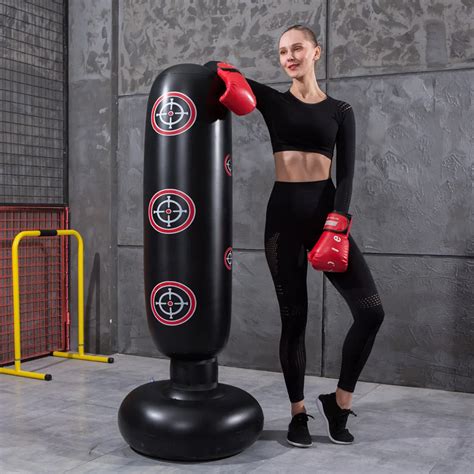 Pilar De Entrenamiento De Boxeo Inflable De M Saco De Boxeo De Pie