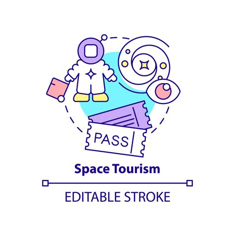 Space tourism concept icon. Suborbital flights service. Cosmos