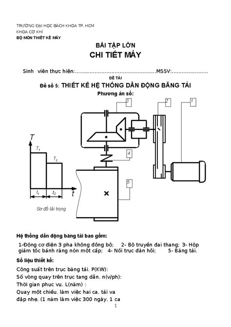 De Bai Tap Lon Ctm Hk232 Answer T T 1 4 T 2 T 1 T Sơ đồ Tải Trọng 5 3 2 1 TrƯỜng ĐẠi HỌc