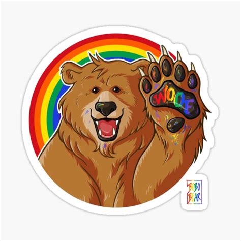Bobo Likes To Woof Gay Pride Sticker By Bobobear Redbubble