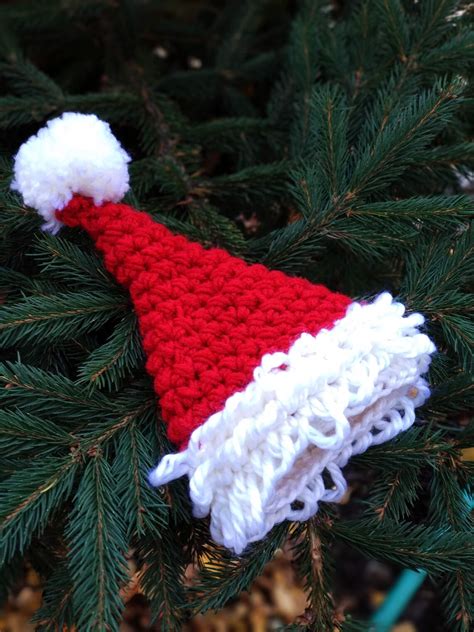 Santa hat tree topper Christmas crochet Tree Topper Small | Etsy