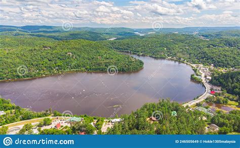 Aerial View Of The Gatineau River Near The Village Wakefield Canada