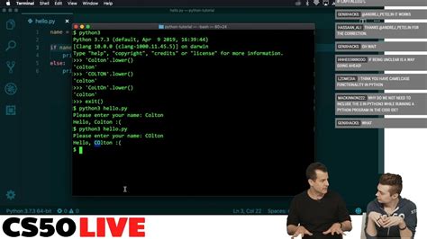 Python Tutorial Cs50 Live Ep 63 Youtube