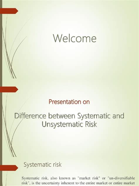 Difference Between Systematic And Unsystematic Risk Pdf