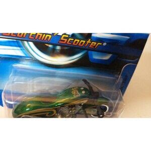 Hot Wheels Toys Hot Wheels Green Scorchin Scooter W Spoke Wheels Black Handle Bars