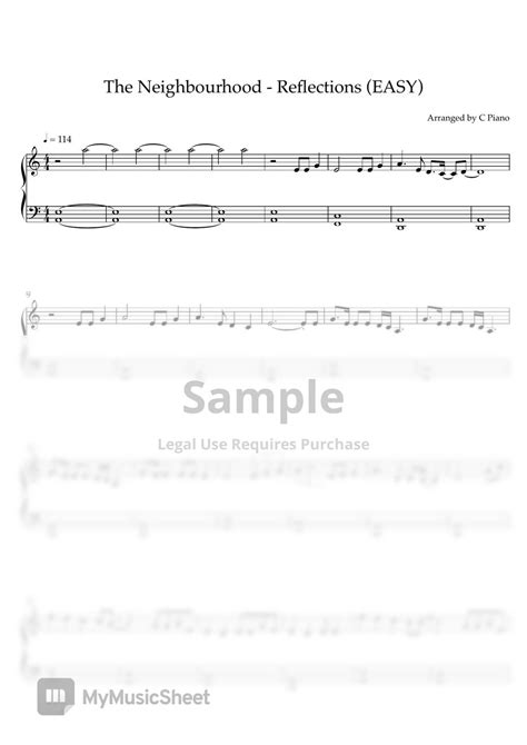 The Neighbourhood Reflections Easy Version Sheets By C Piano