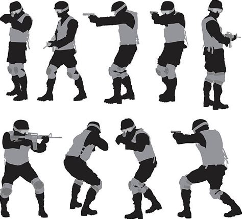 Man Holding Gun Silhouette Illustrations, Royalty-Free Vector Graphics ...