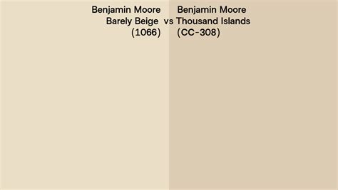 Benjamin Moore Barely Beige Vs Thousand Islands Side By Side Comparison