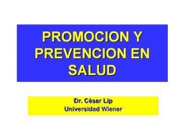 Ppt Promocion Y Prevencion En Salud Powerpoint Presentation Free To