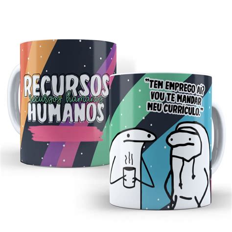 Caneca RH Profissões Flork Recursos Humanos para Café de Porcelana