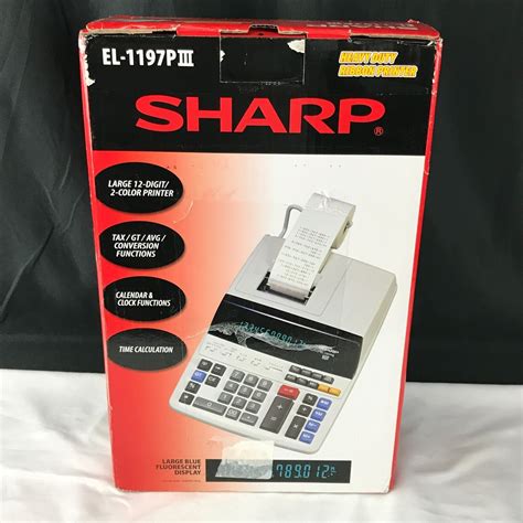 Sharp El 1197piii Printing Calculator White 74000016712 Ebay