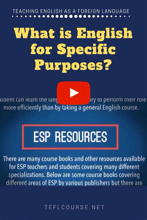 What Is English For Specific Purposes Esp Infographic Video Video