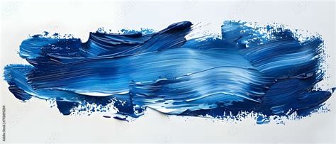 Blue paint brush stroke texture on white background with navy accents ...