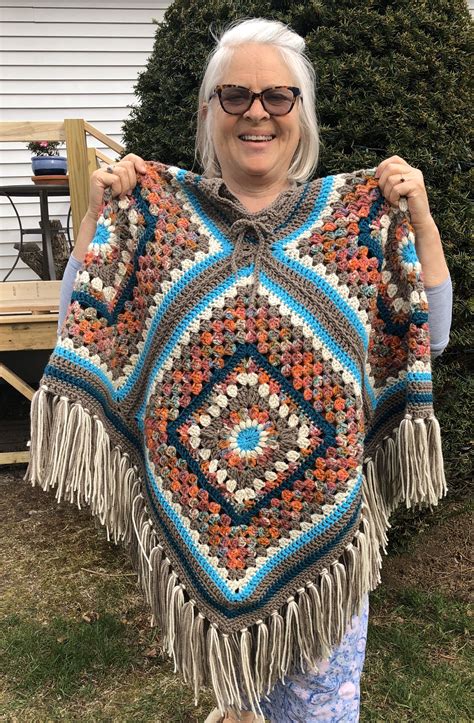 Crochet Poncho Pattern Granny Squares