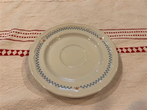 Vintage Set Of Moonlight Goose Pattern Stoneware Plates Etsy